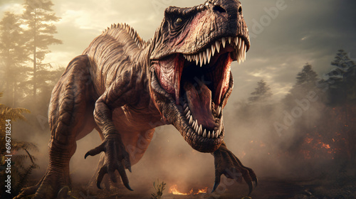 A powerful and fierce T-Rex dinosaur © Cedar