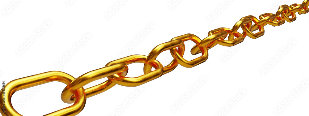 Obraz premium gold chain link on transparent background