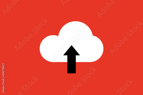 uploading a file to the cloud illustration. Vector illustration in flat style design.