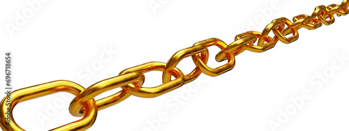 gold chain link on transparent background photo