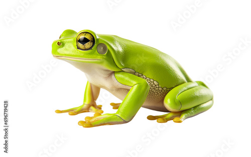 Green Frog on Transparent Background.