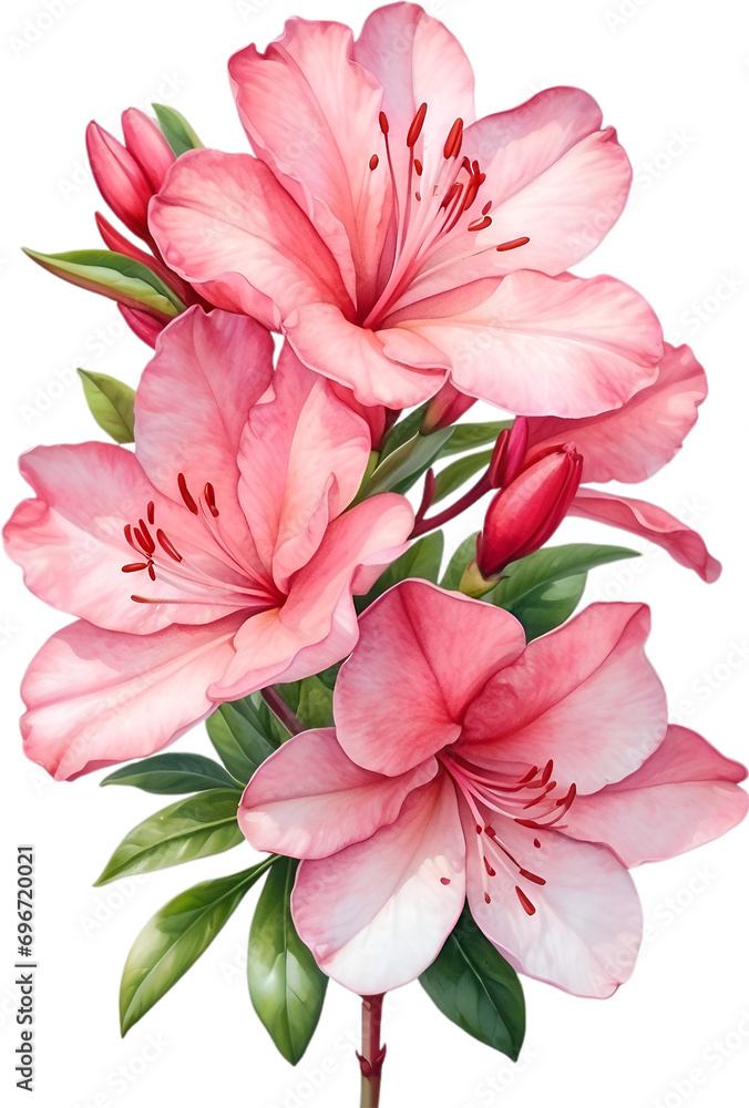 Azalea flower watercolor painting. Azalea flower watercolor painting.