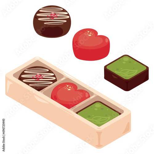 チョコレートが3個入った箱セット2