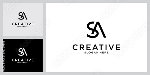 SA or AS initial letter logo design vector