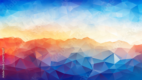 Abstract summer polygonal landscape
