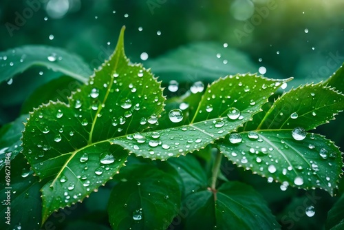 water drops on a leaf