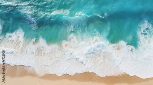 Aerial view of Waves and Beach