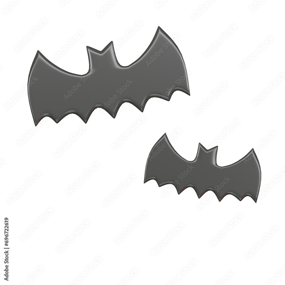 Bats 3d icon iso, Halloween eventlated on white background, 3d rendering Bats 3d icon iso, Halloween eventlated on white background, 3d rendering