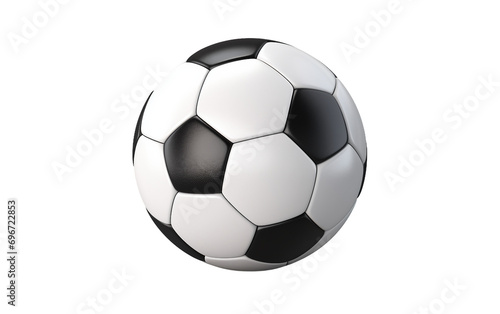 White Soccer Ball on Transparent Background.