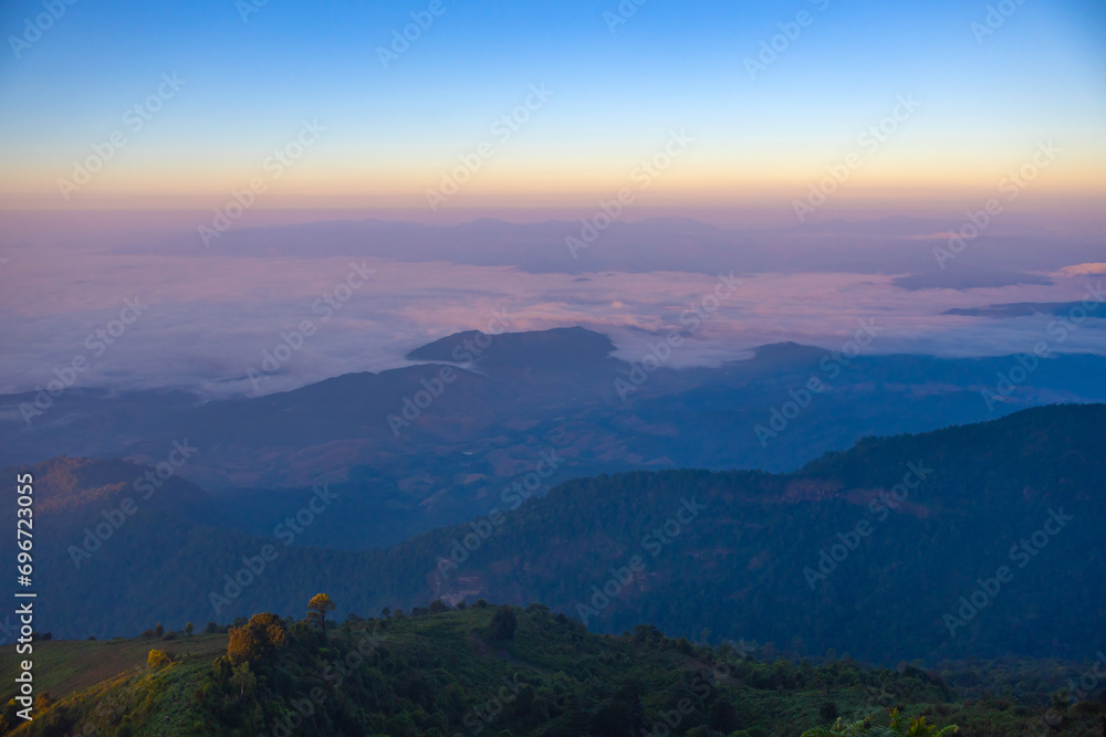 morning sunrise Doi Inthanon mountain in Chiang Mai, Thailand
