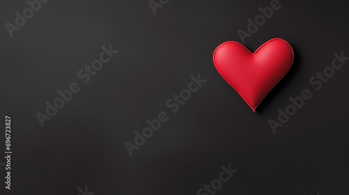Wallpaper Mural Red heart shape on black background with empty space, Happy Valentine's Day concept, blank background Torontodigital.ca