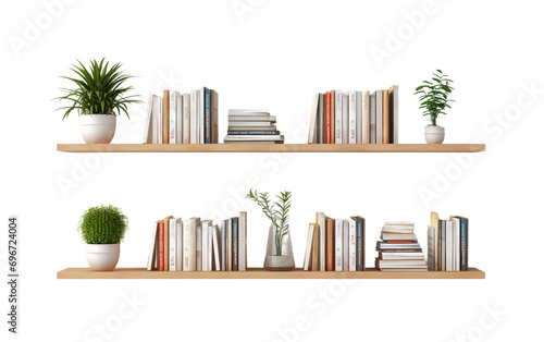 Bookshelf Display on Transparent Background. photo