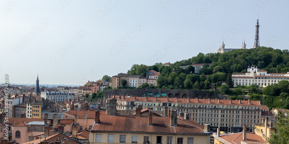 rooftops and view of the city in Lyon France