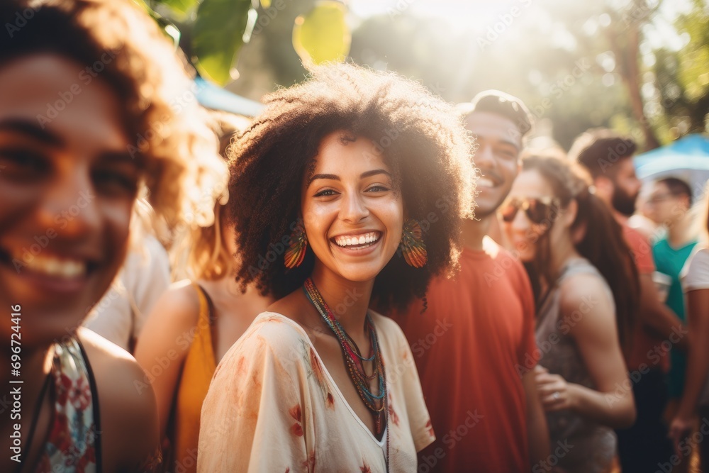 group of friends enjoying summer party, An image of a diverse group of friends at a summer music festival, AI Generated group of friends enjoying summer party, An image of a diverse group of friends at a summer music festival, AI Generated