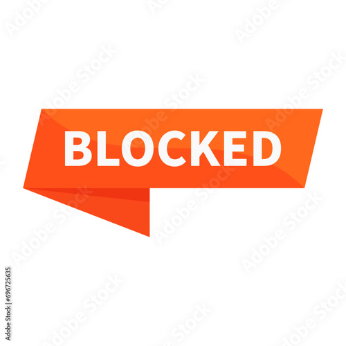 Blocked In Orange Ribbon Rectangle Shape For Information Announcement Business Marketing Social Media
