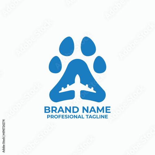 paw travel logo design plant logo vector