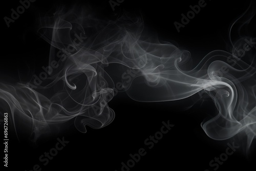 Abstract smoke on a black background. Design element for graphics artworks, blurred smoke on black background realistic smoke on floor for overlay different projects design, AI Generated