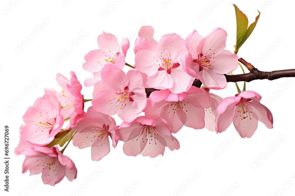 cherry blossom isolated on white background. cherry blossom branch, Cherry blossom sakura isolated on a white background with a clipping path, AI Generated