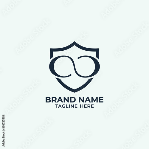 Premium Shield with infinity symbol logo armor protection