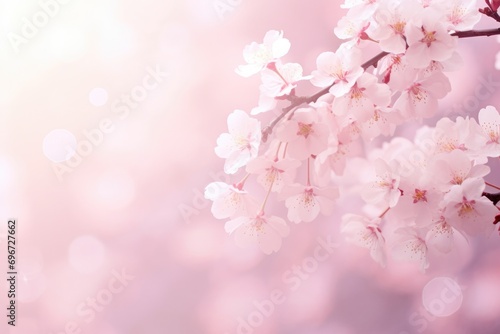 Cherry blossoms in spring time with soft focus and bokeh, Cherry blossom sakura in springtime, soft background, AI Generated