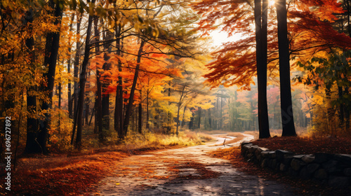 Beautiful fall landscape showing trees © Cedar