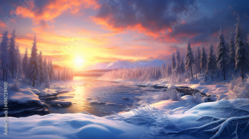 Beautiful snowy landscape