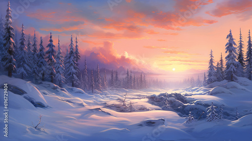 Beautiful snowy landscape © Cedar