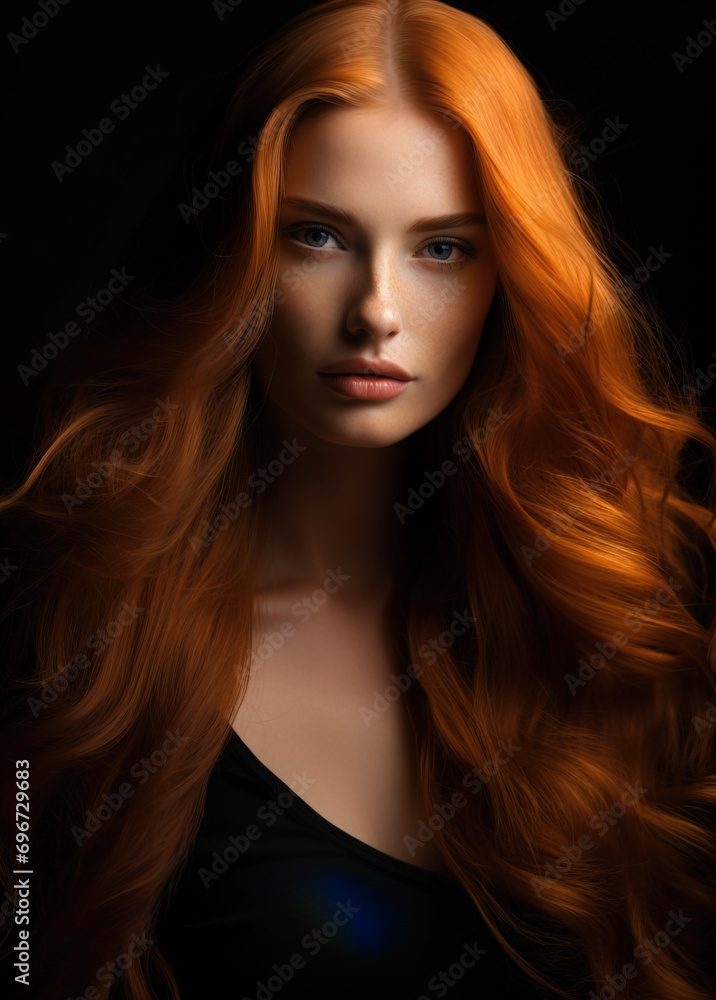 Fototapeta premium Portrait of a woman with long hair