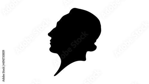 Gilbert du Motier marquis de Lafayette, black isolated silhouette