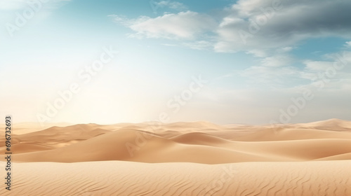 Desert landscape with sand and sky Copy space image