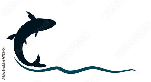 The fish symbol with blue wave.