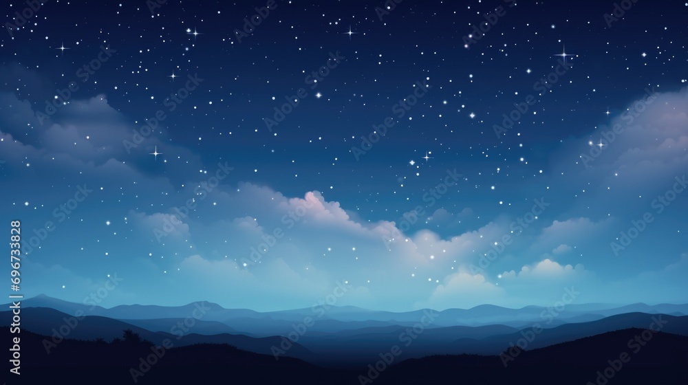 A breathtaking view of a night sky filled with stars and wispy clouds. Perfect for adding a touch of tranquility and wonder to any project