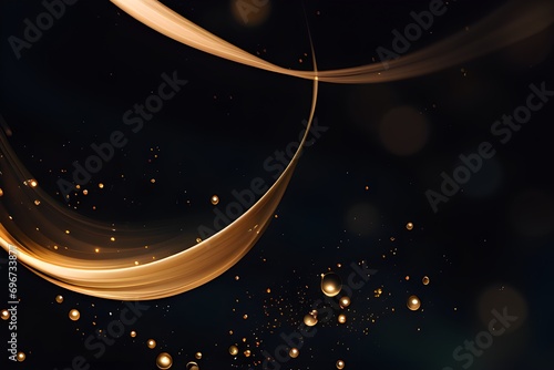 abstract background with stars and golden ribbons