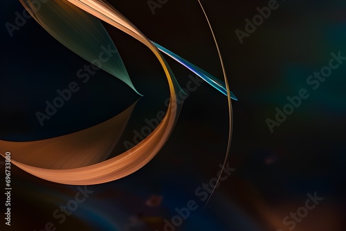abstract background illustration with blue and golden curves
