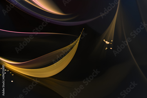 abstract background with stars, and floating ribbons
