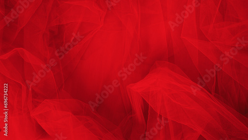 Fotografía Background crumpled tulle fabric beautiful red color.