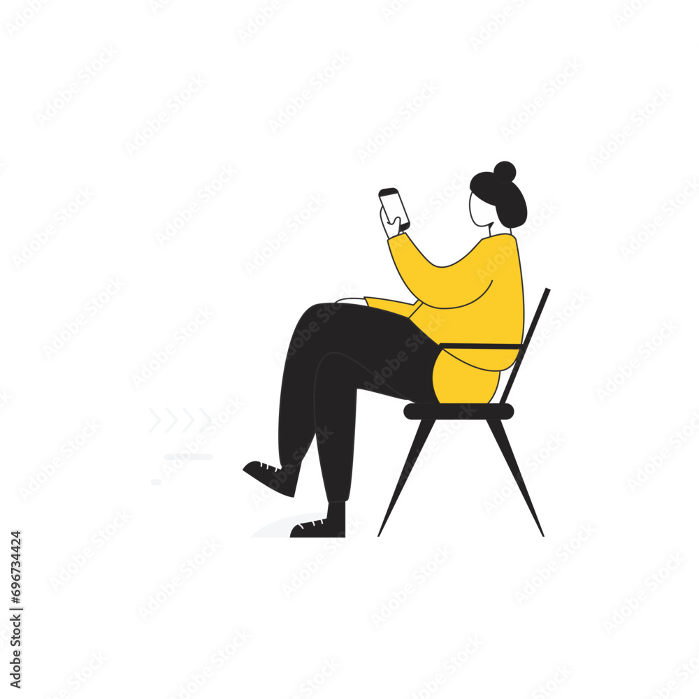 Fototapeta premium vector pose of person in yellow clothes.vector