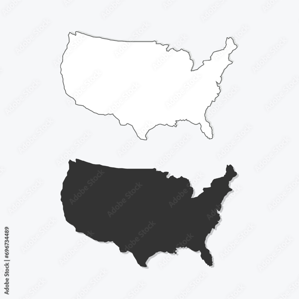 Map of USA isolated vector illustration
