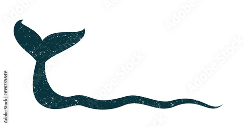 The whale tail symbol with blue wave.