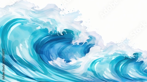 A captivating image of a large blue wave crashing in the ocean. Perfect for various uses