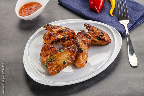 Buffalo grilled chicken wings barbecue