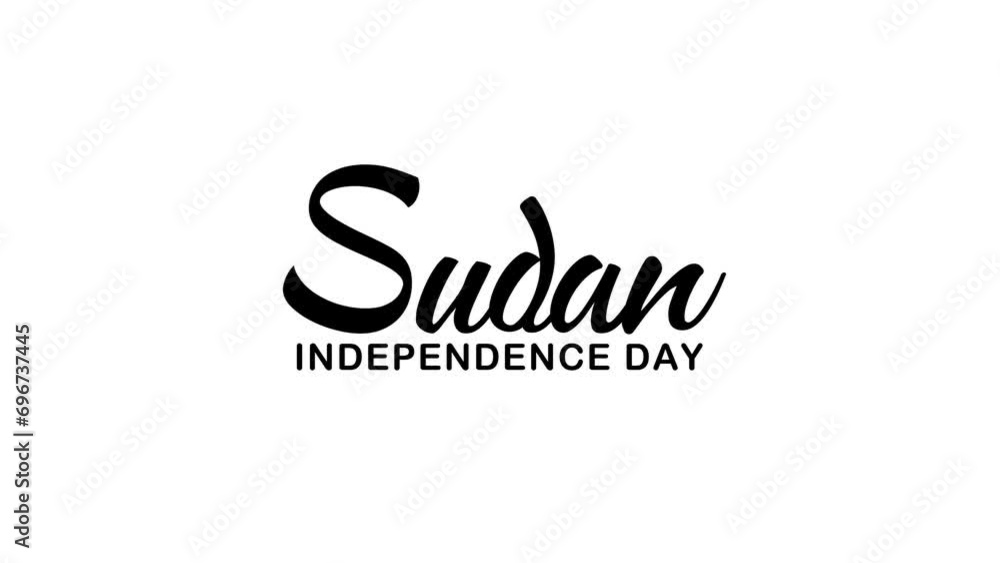 Sudan Independence Day Text Animation. Great for Sudan Independence Day Celebrations, lettering with alpha or transparent background, for banner, social media feed wallpaper stories Sudan Independence Day Text Animation. Great for Sudan Independence Day Celebrations, lettering with alpha or transparent background, for banner, social media feed wallpaper stories