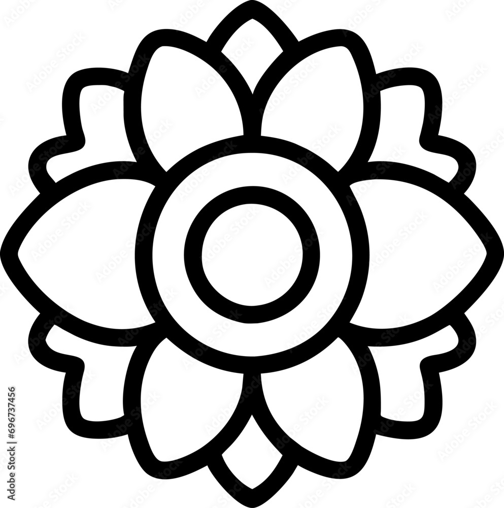 beautiful flower outline isolated in white and black colors beautiful flower outline isolated in white and black colors