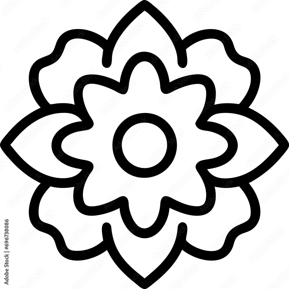 beautiful flower outline isolated in white and black colors beautiful flower outline isolated in white and black colors