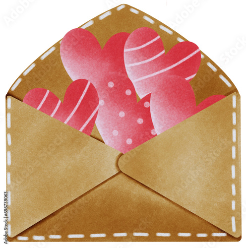 Watercolor love letter with wings