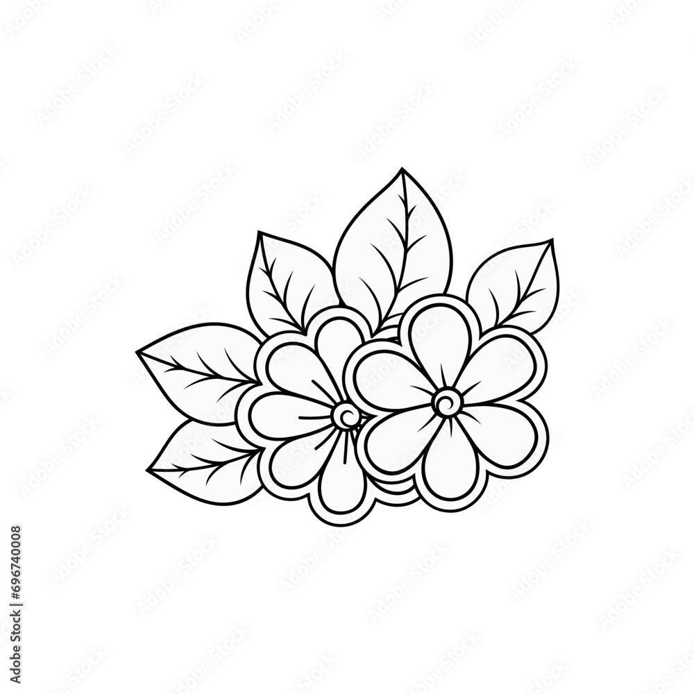flower coloring with outline outline flower coloring with outline outline