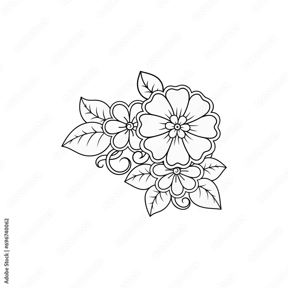 flower coloring with outline outline flower coloring with outline outline