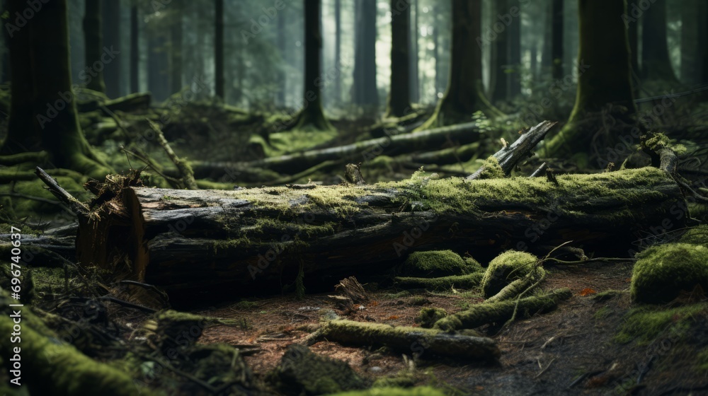Fallen trees with moss Fallen trees with moss
