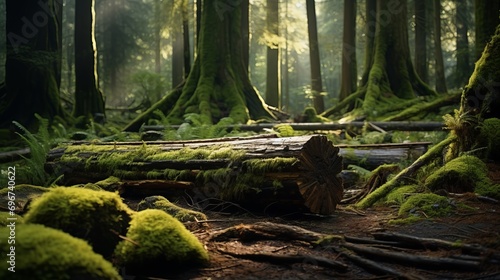 Fallen trees with moss