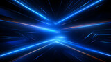 Beautiful abstract futuristic dark background with with many lines neon blue glow